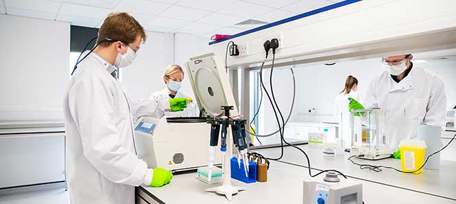 People working in a research laboratory